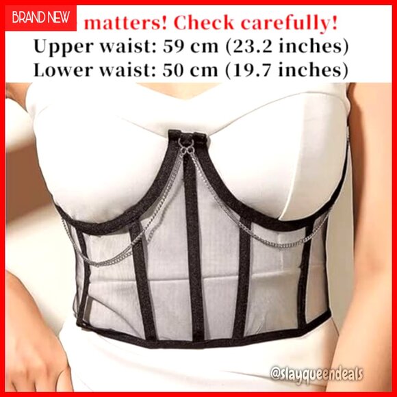 Steel Boned Mesh Waist Corset Belt for Women Gothic Punk Fashion